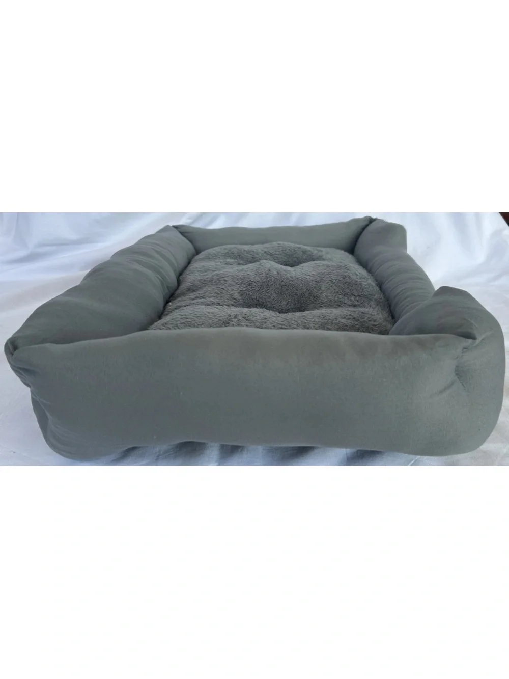 Gray Plush Small Pet Bed cat/dog